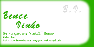 bence vinko business card